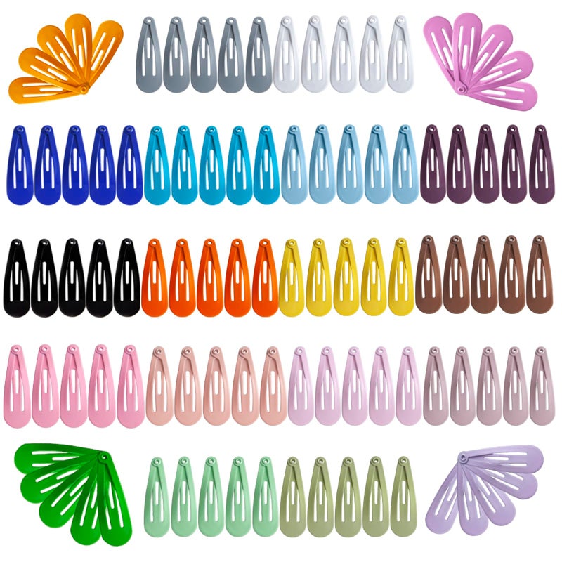 SLYFTE Upgrade Snap Mini Hair Clips - 100PCS Kids Metal Non Slip Hair Bow Clips for Girls Toddlers Hair Accessories(1.2 Inch 20 Colors) - Image 1
